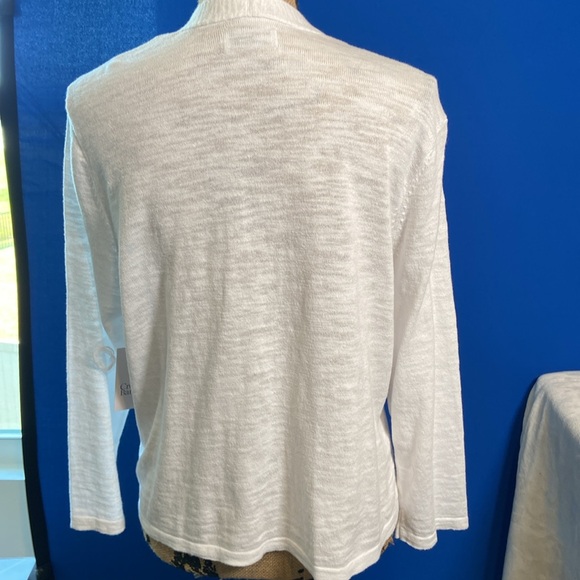 NWT! Croft & Barrow Bright White Lightweight Open Cardigan Sweater Size Large 😍 - Picture 3 of 13